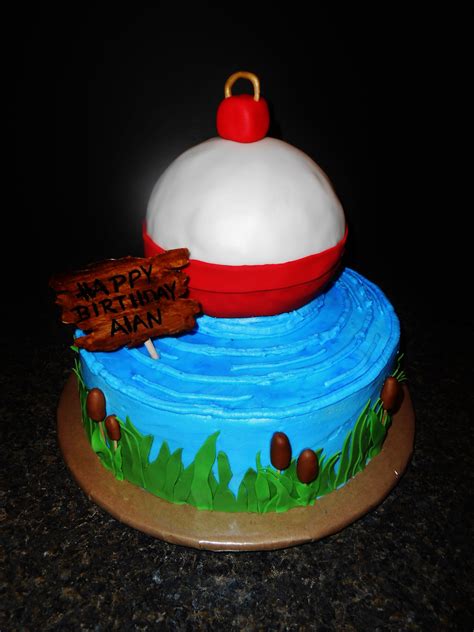 fishing cake|How To Make a Fishing Cake Fishing Bobber Cake .